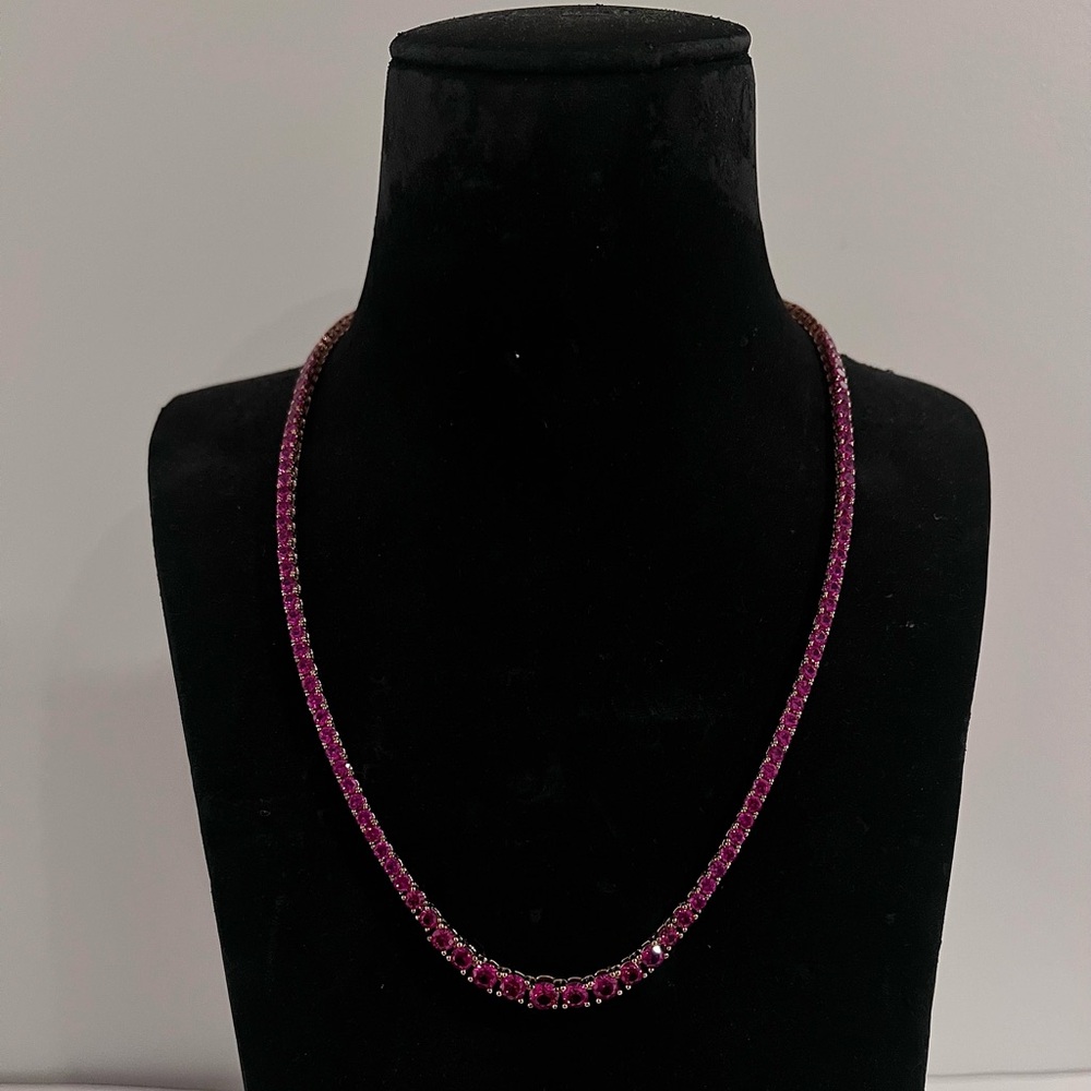 NEW Jean Dousset Ruby Tennis Necklace - Picture 2 of 3